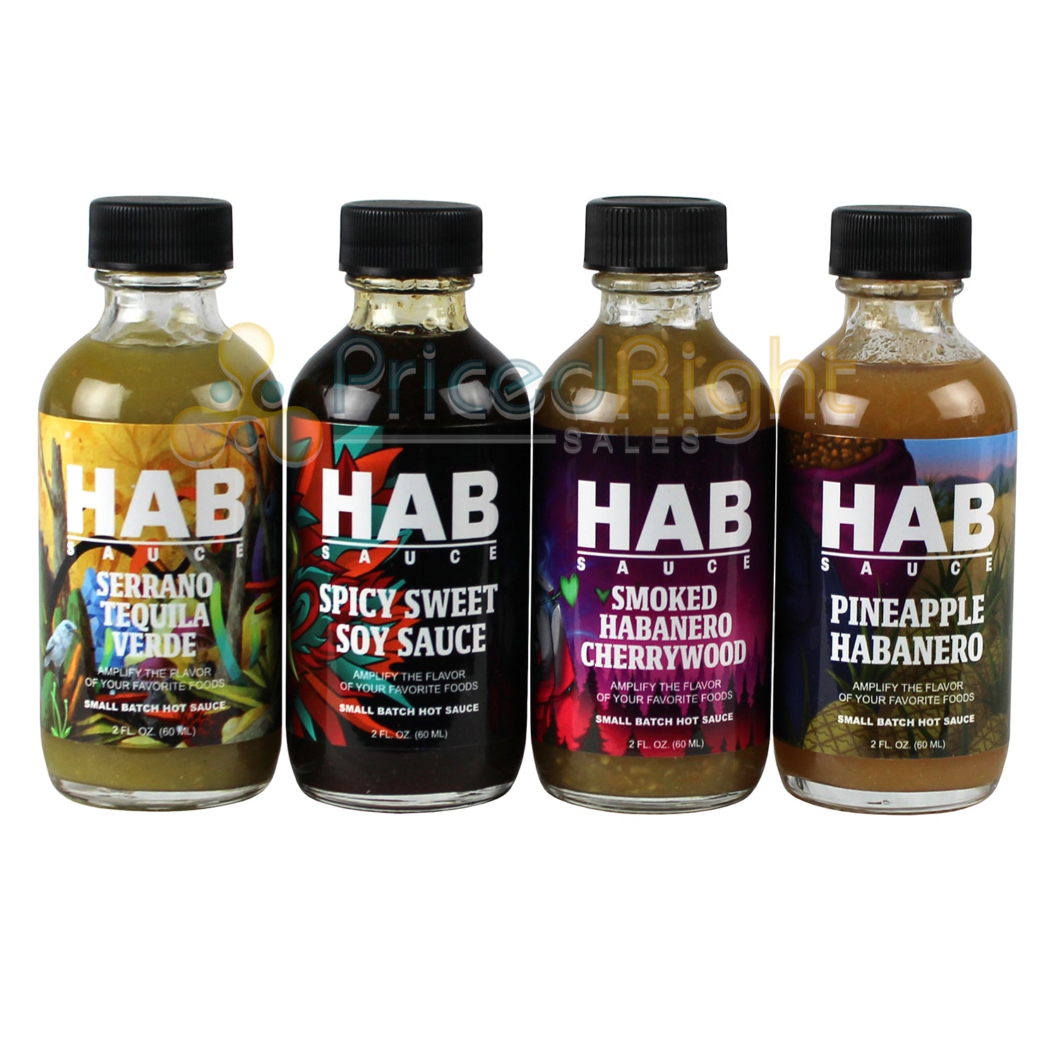 HAB Sauce Gift Set 4 Pack Hot Sauce Vegan Medium Heat Habanero SQ2600237
