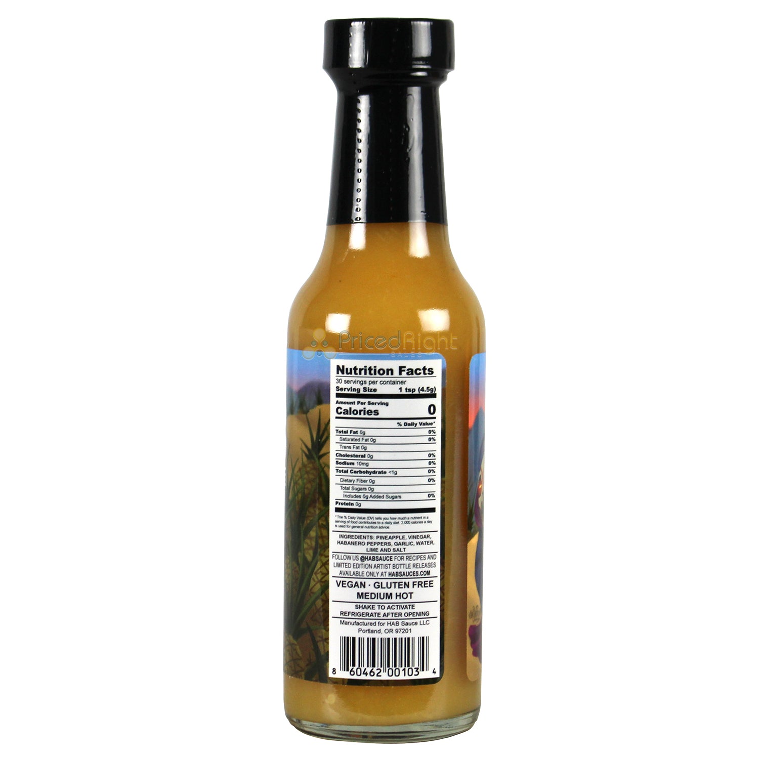 Pineapple Habanero Hot Sauce Gluten Free Vegan Medium Heat HAB Sauce SQ8304029