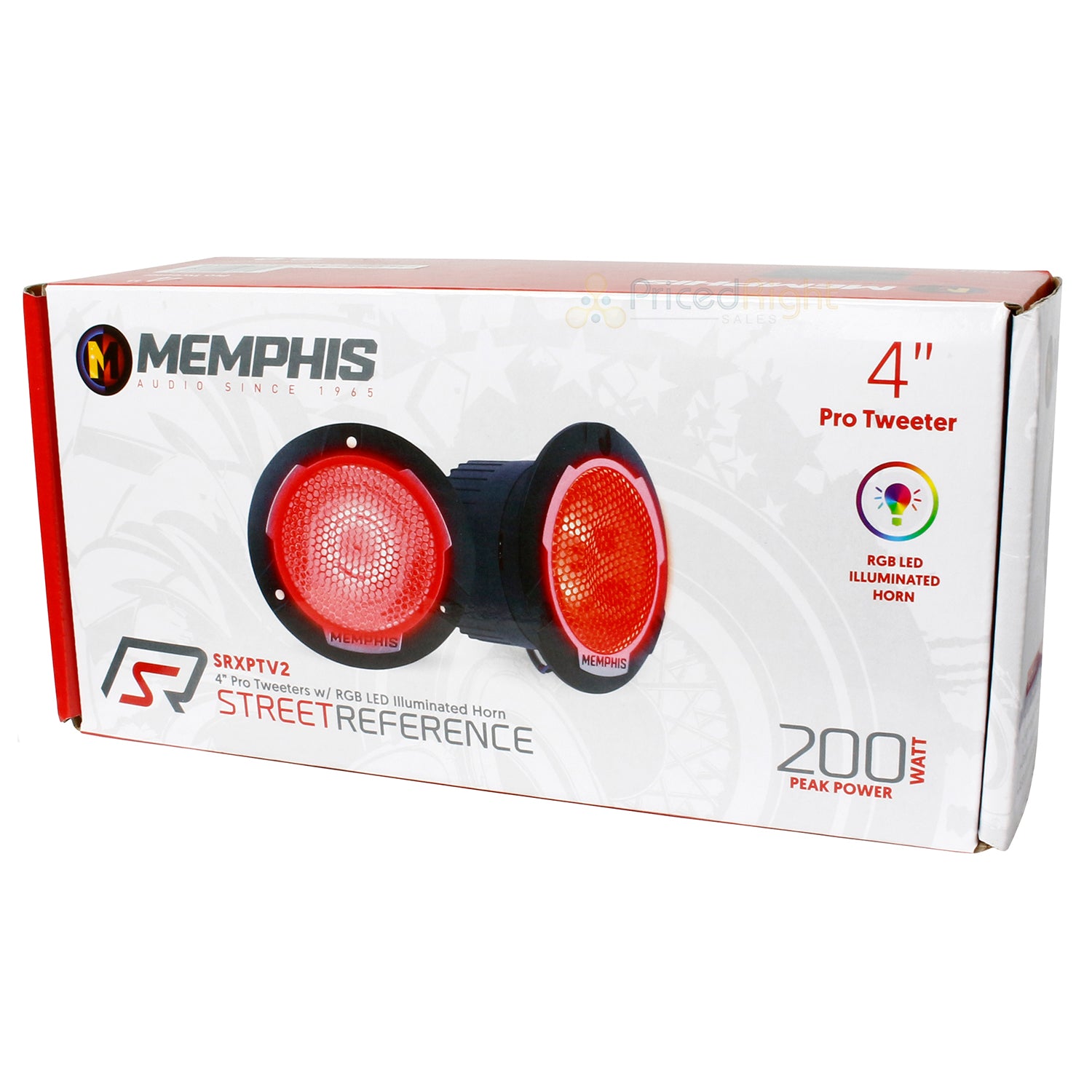 Memphis Audio 4" Pro Tweeter Pair 100W RMS RGB LED Illuminated Horn SRXPTV2