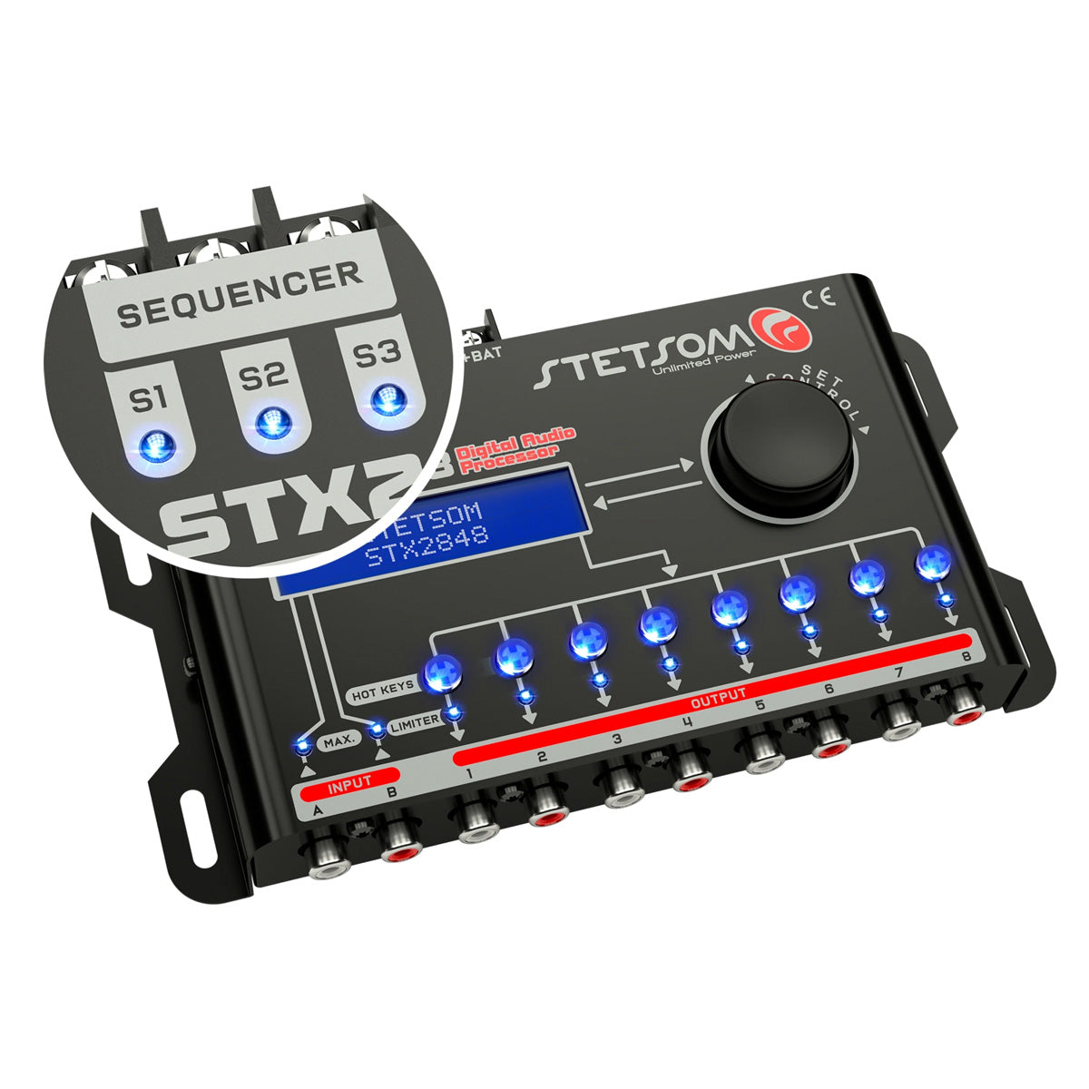 Stetsom STX2848 DSP Crossover & Equalizer 8 Channel Digital Signal Processor