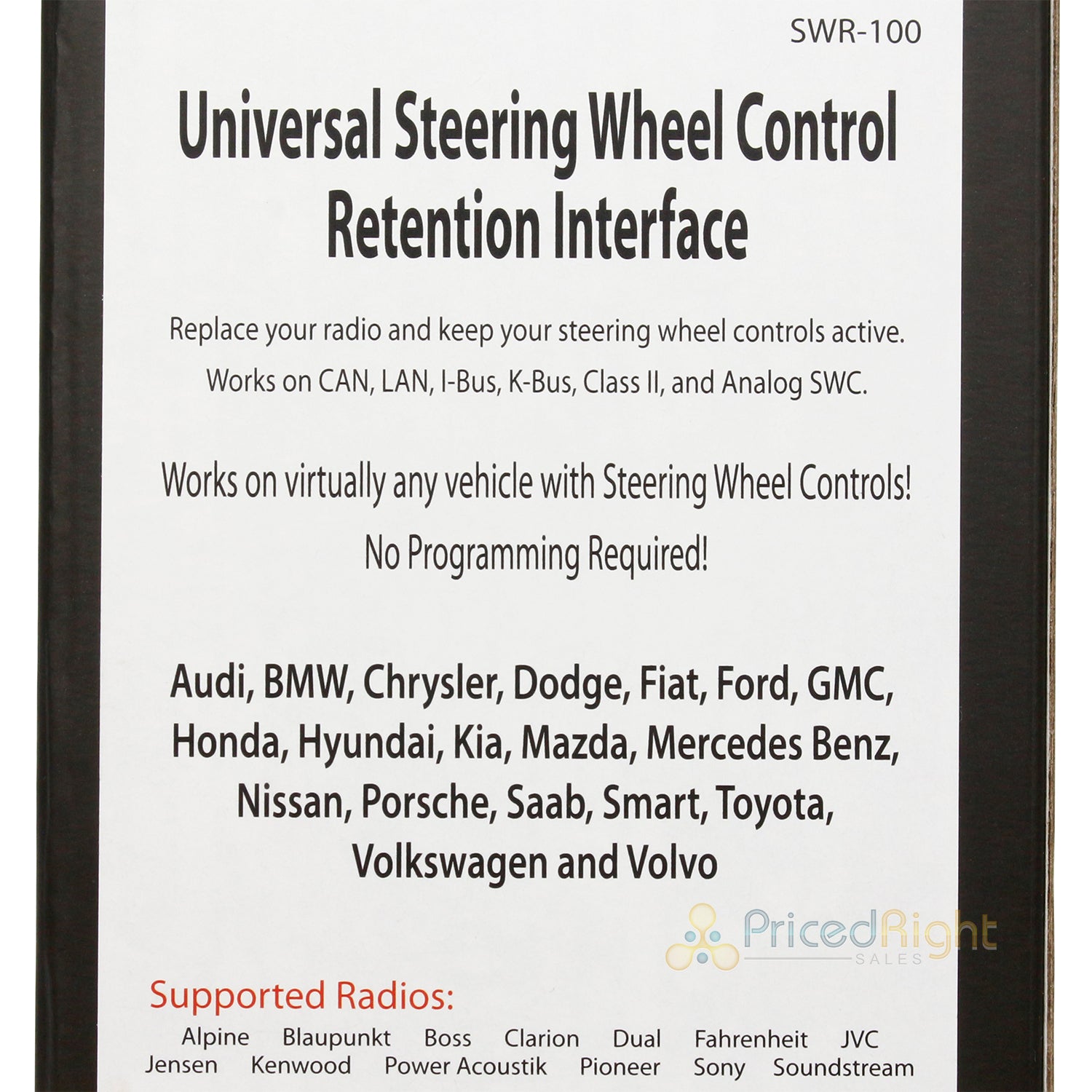 Crux Universal Steering Wheel Control Retention Interface No Programming SWR-100
