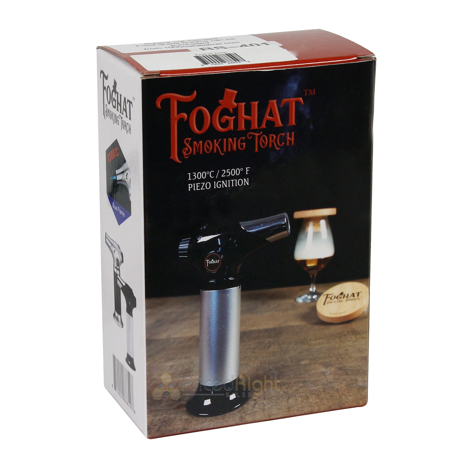 Foghat Culinary Smoking Butane Torch Refillable W/ Button Ignition & Safety Lock