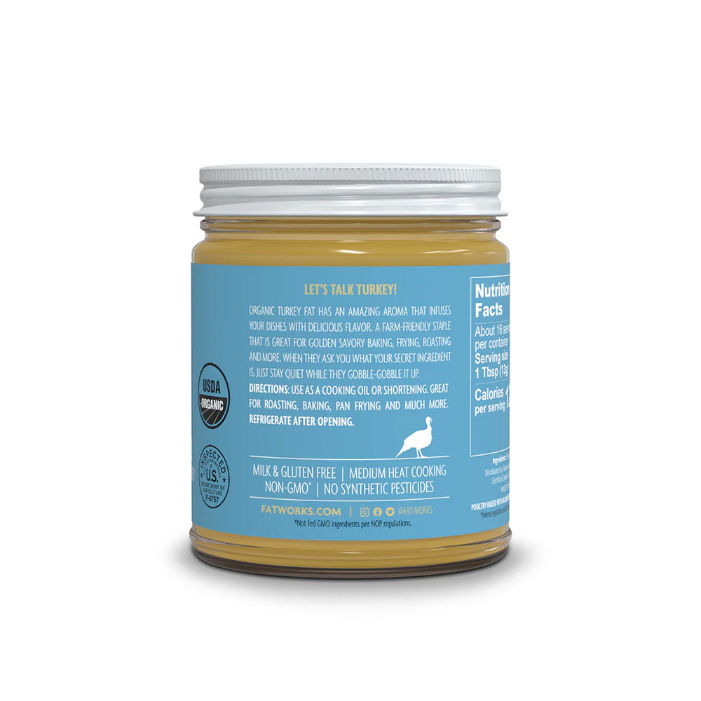 Fatworks Turkey Fat Organic Cooking Oil 7.5 Oz Gluten Free Non GMO TUFJS111