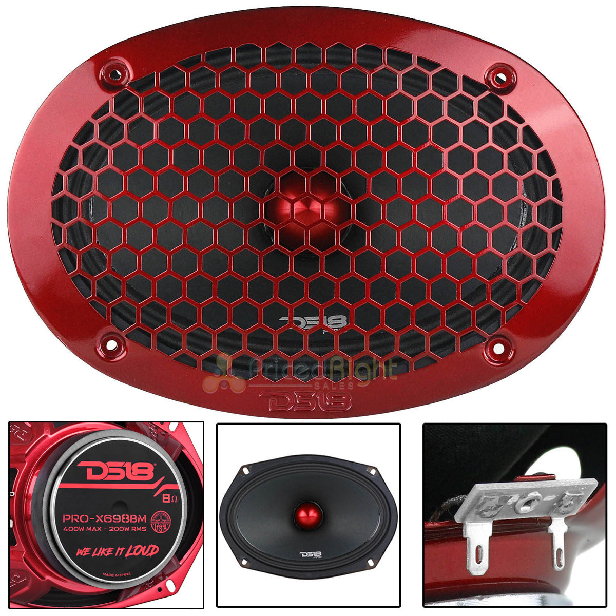 DS18 6 x 9 " Midrange Loudspeaker 8 Ohm 400 Watts Max Car Audio PRO- X698BM