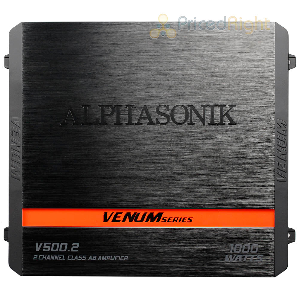 Alphasonik 2 Channel Amplifier 1000 Watts Max Venum Series Class A/B V500.2