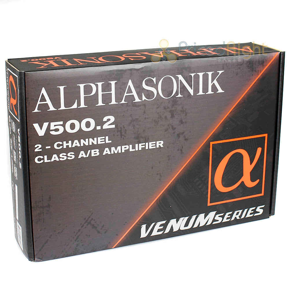 Alphasonik 2 Channel Amplifier 1000 Watts Max Venum Series Class A/B V500.2