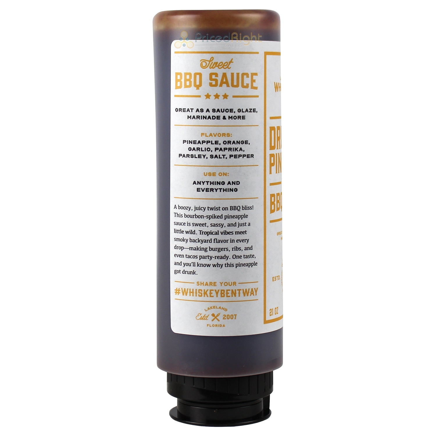 Whiskey Bent BBQ Drunken Pineapple Sweet BBQ Sauce 21 Oz WBDRUNK
