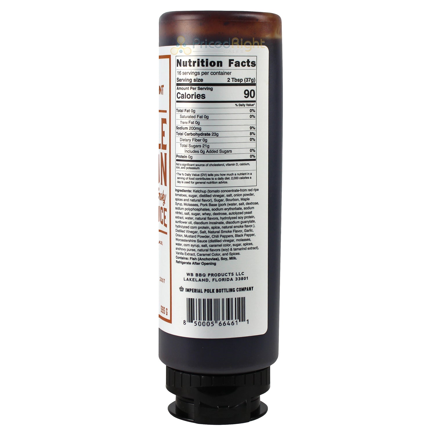 Whiskey Bent BBQ Maple Bacon Sweet & Smoky BBQ Sauce 21 Oz WBMAPLEBACON