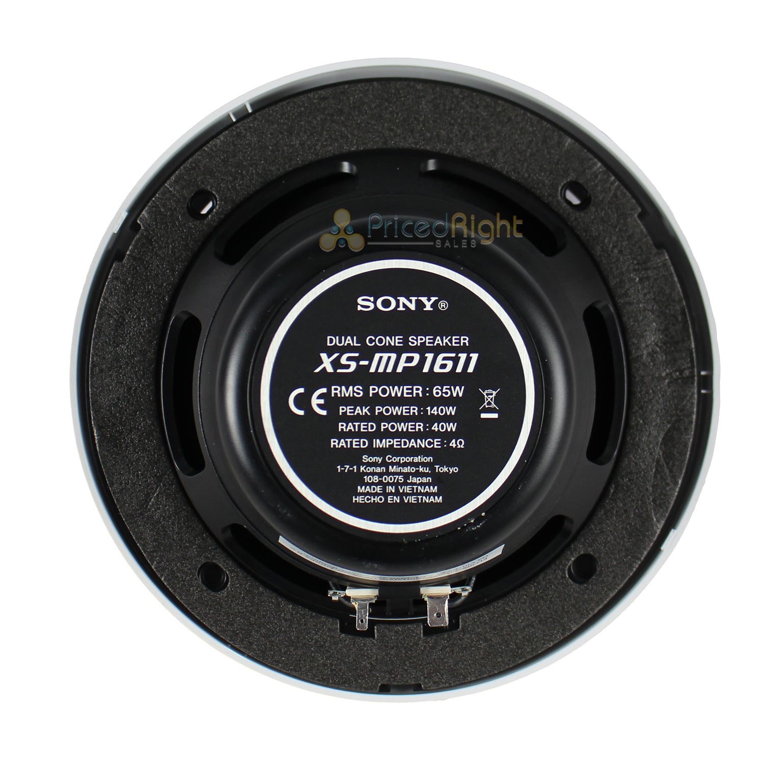 Sony 6.5" White Marine Powersports Dual Cone Speakers Pair 140W Peak XS MP1611