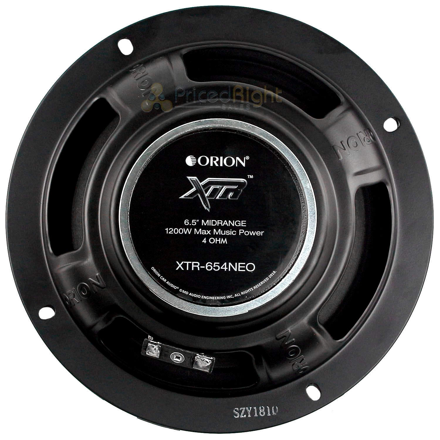 Orion 6.5" Midrange Speakers 1200 Watts Max Power 4 Ohm Car Audio XTR-654NEO