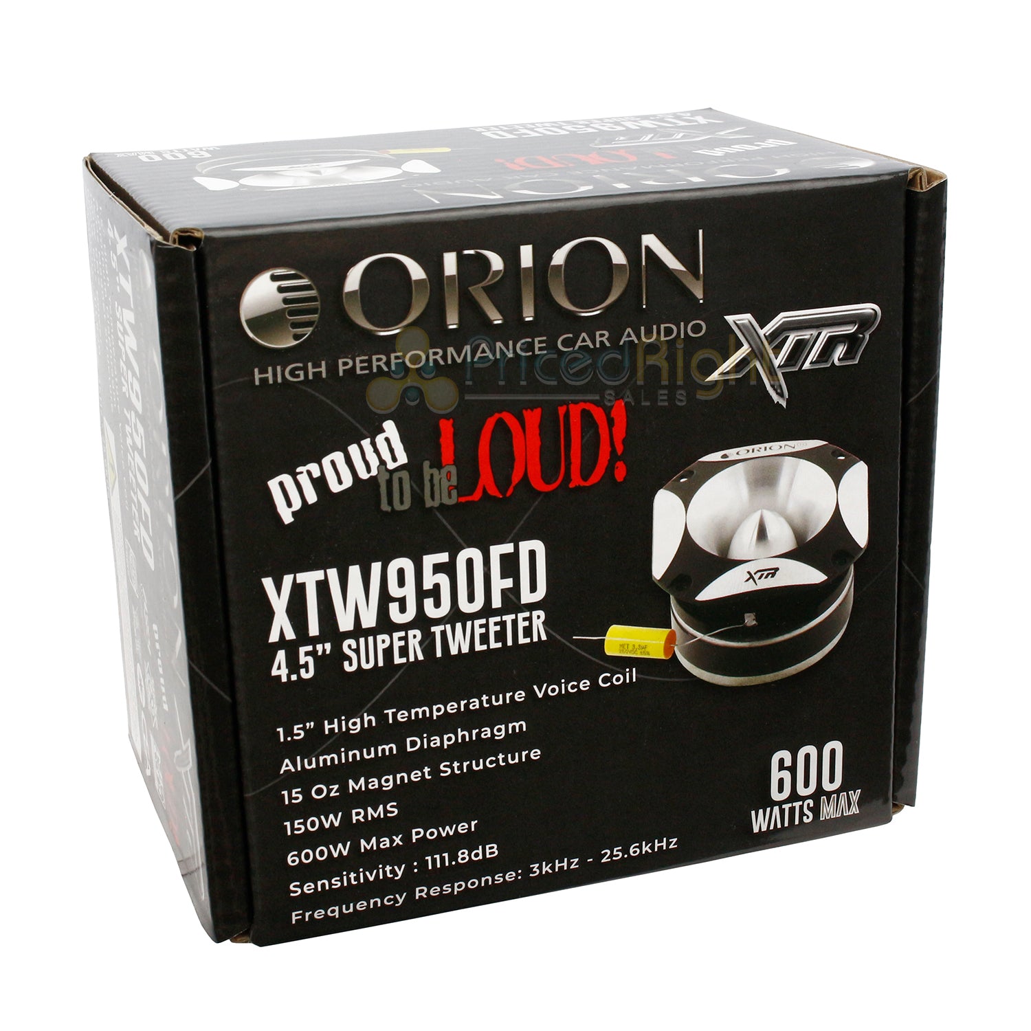Orion XTR Series 4.5" Aluminum Super Tweeter 150W Rms 600W Max Power XTW950FC
