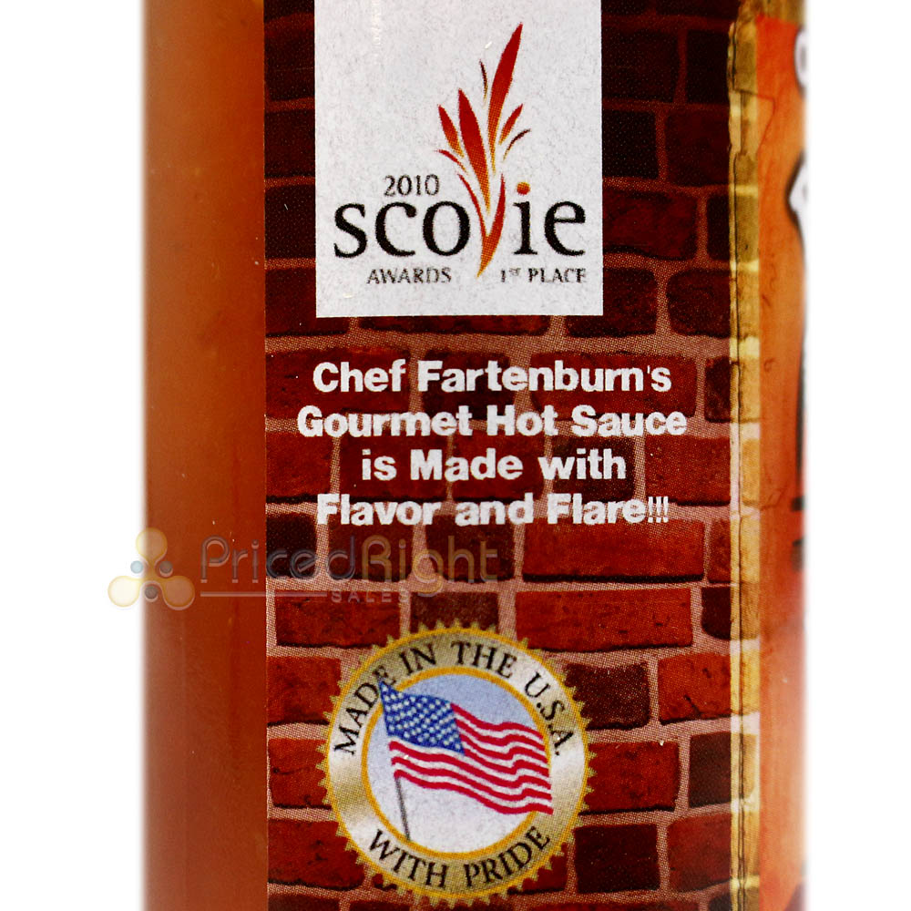 Sauce Crafters Chef Fartenburn's Gourmet Hot Sauce 5 Oz Bottle Award Winning