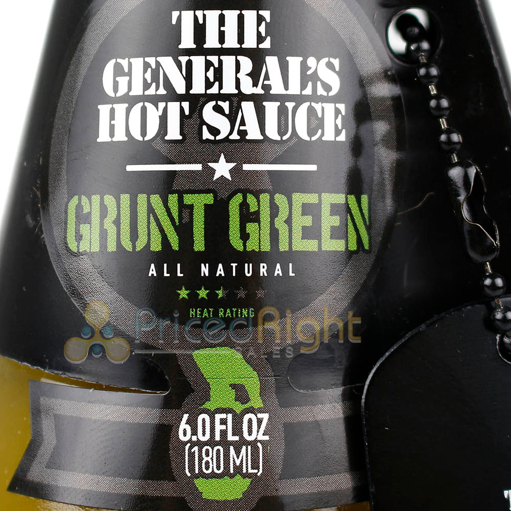 The Generals Hot Sauce Grunt Green 6oz (Formerly Marine Green) All Natural 00011