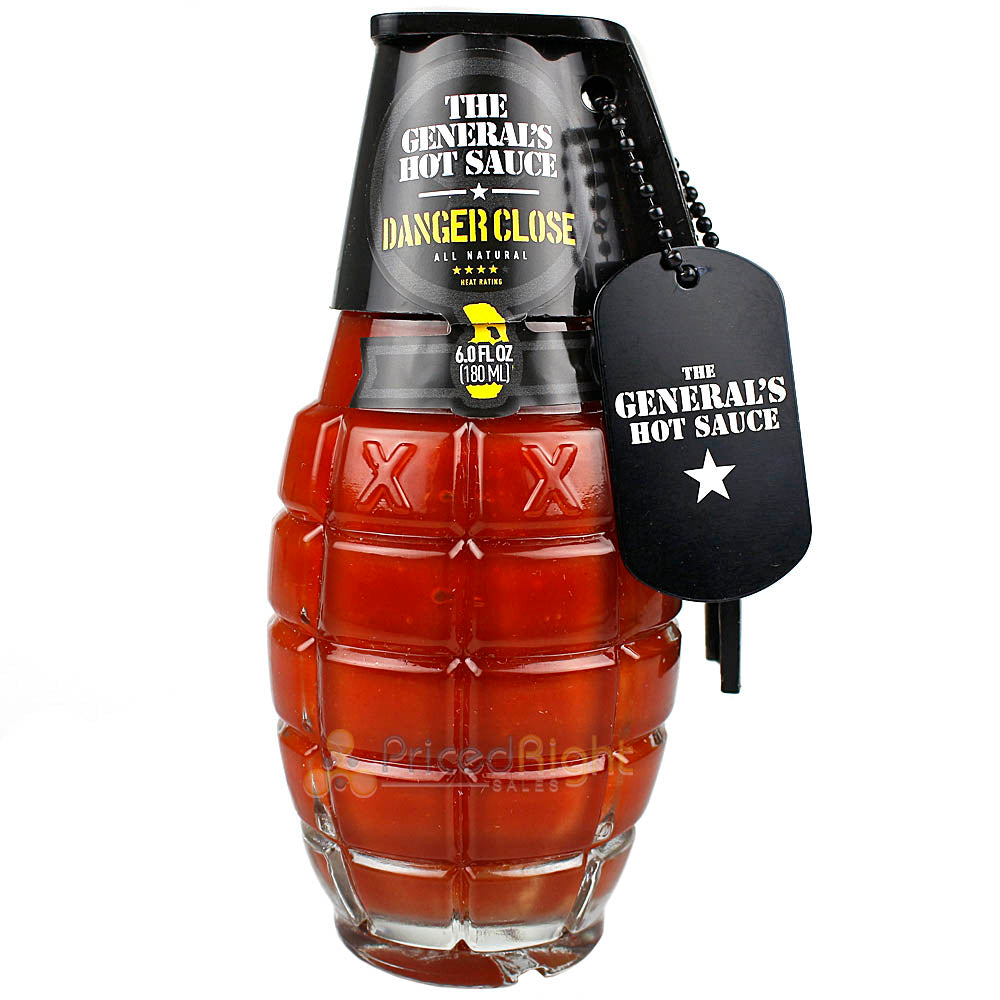 The Generals Hot Sauce Danger Close 6oz All Natural Cayenne Habanero Blend 00015