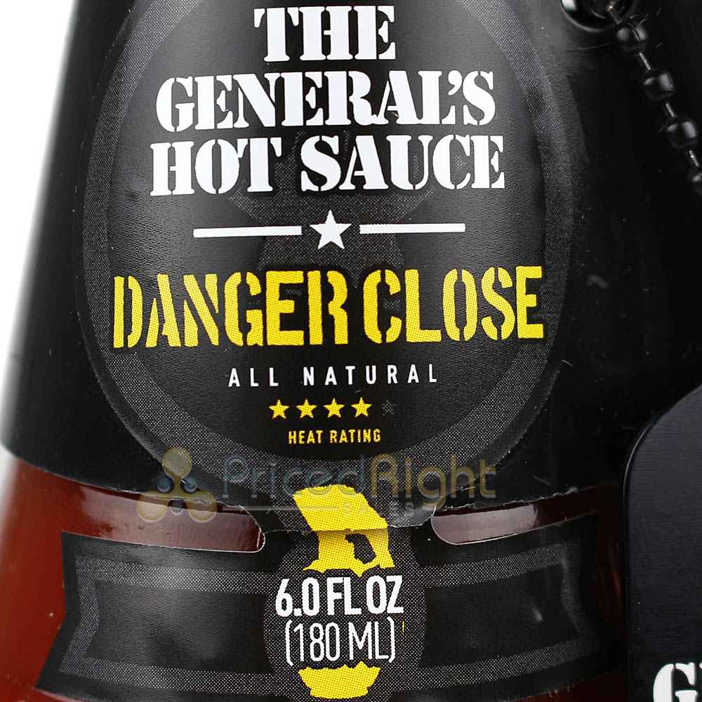 The Generals Hot Sauce Danger Close 6oz All Natural Cayenne Habanero Blend 00015