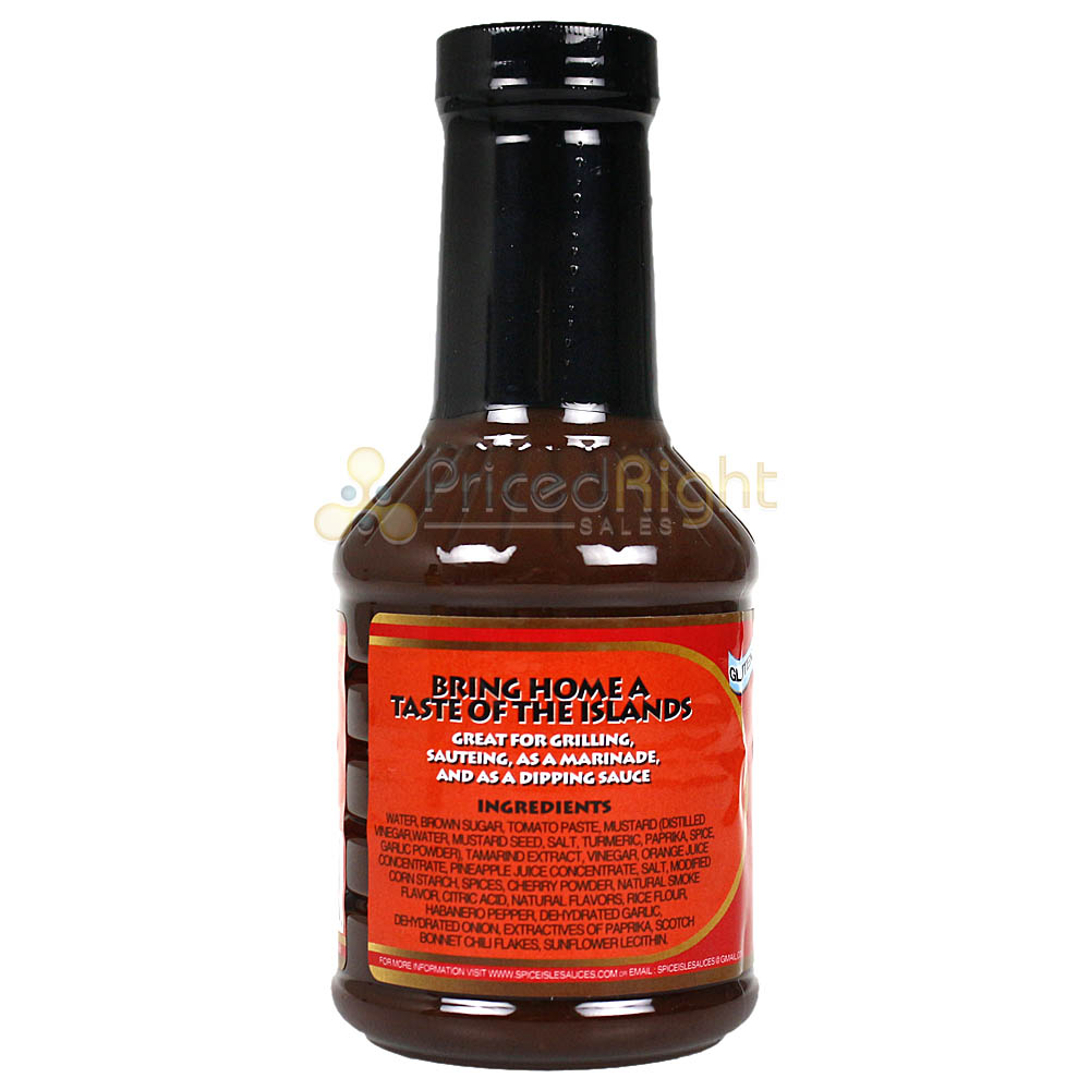 Spice Isle Sauces Tropical Heat Gourmet BBQ Sauce 18.5 Oz Habanero Gluten Free