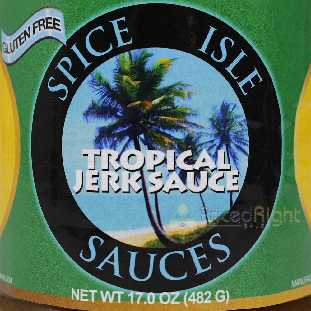 Spice Isle Sauces Tropical Jerk Gourmet BBQ Sauce 17 Oz Sweet Flavor Gluten Free