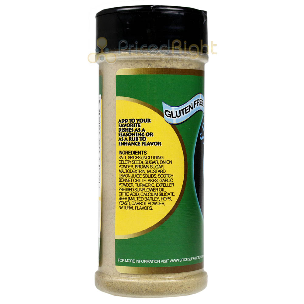 Spice Isle Sauces Tropical Jerk Rub BBQ Seasoning 6.35 Oz Shake Bottle No Gluten