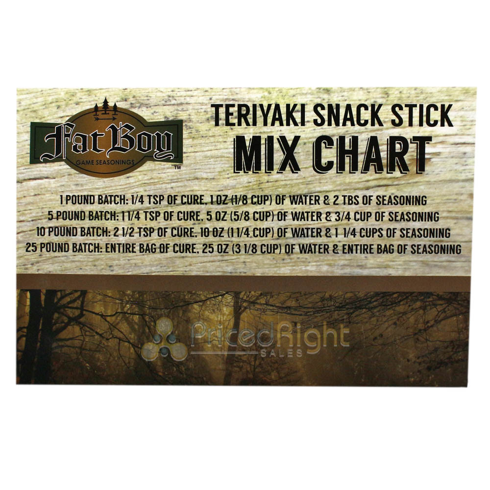 Fat Boy Teriyaki Snack Stick Complete Game Seasoning Kit Yields 25 lbs 00148