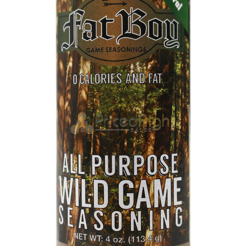 Fat Boy Wild Game Seasoning All Purpose Rub Natural No MSG or Gluten 4 Oz Bottle
