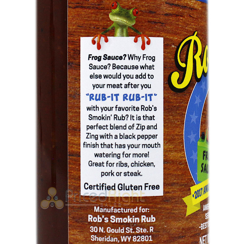 Rob's Frog Sauce Award-Winning BBQ Rib Glaze 14.5 Oz Award Winning Sauce 00414