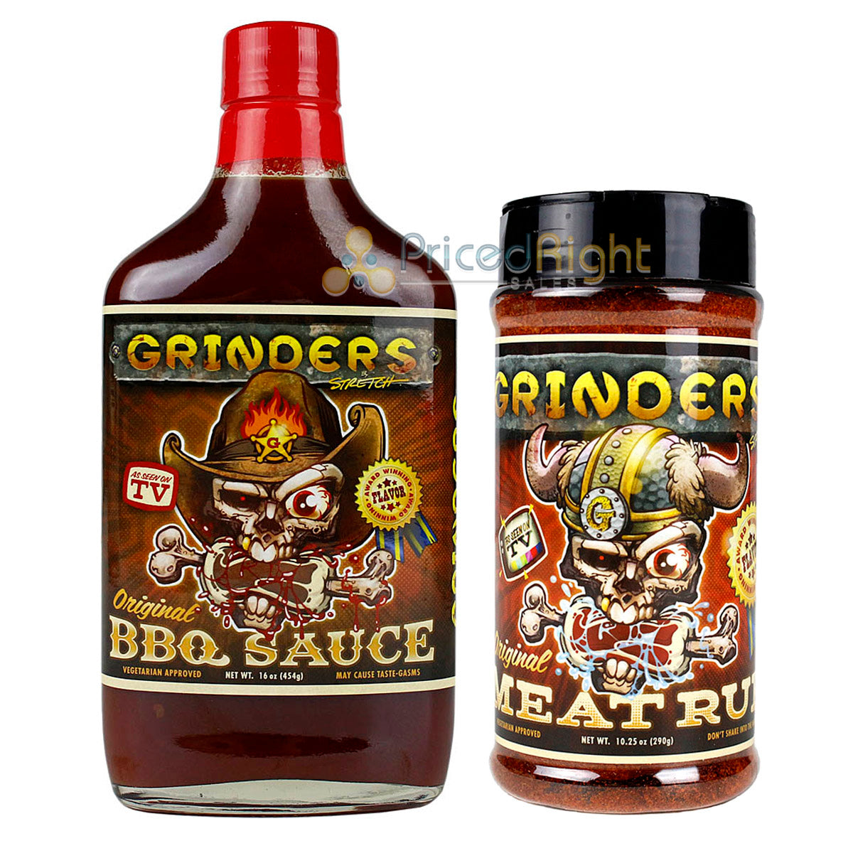 Grinders Meat BBQ Rub & Original Flavor Sauce Award Winning Recipe Gluten Free