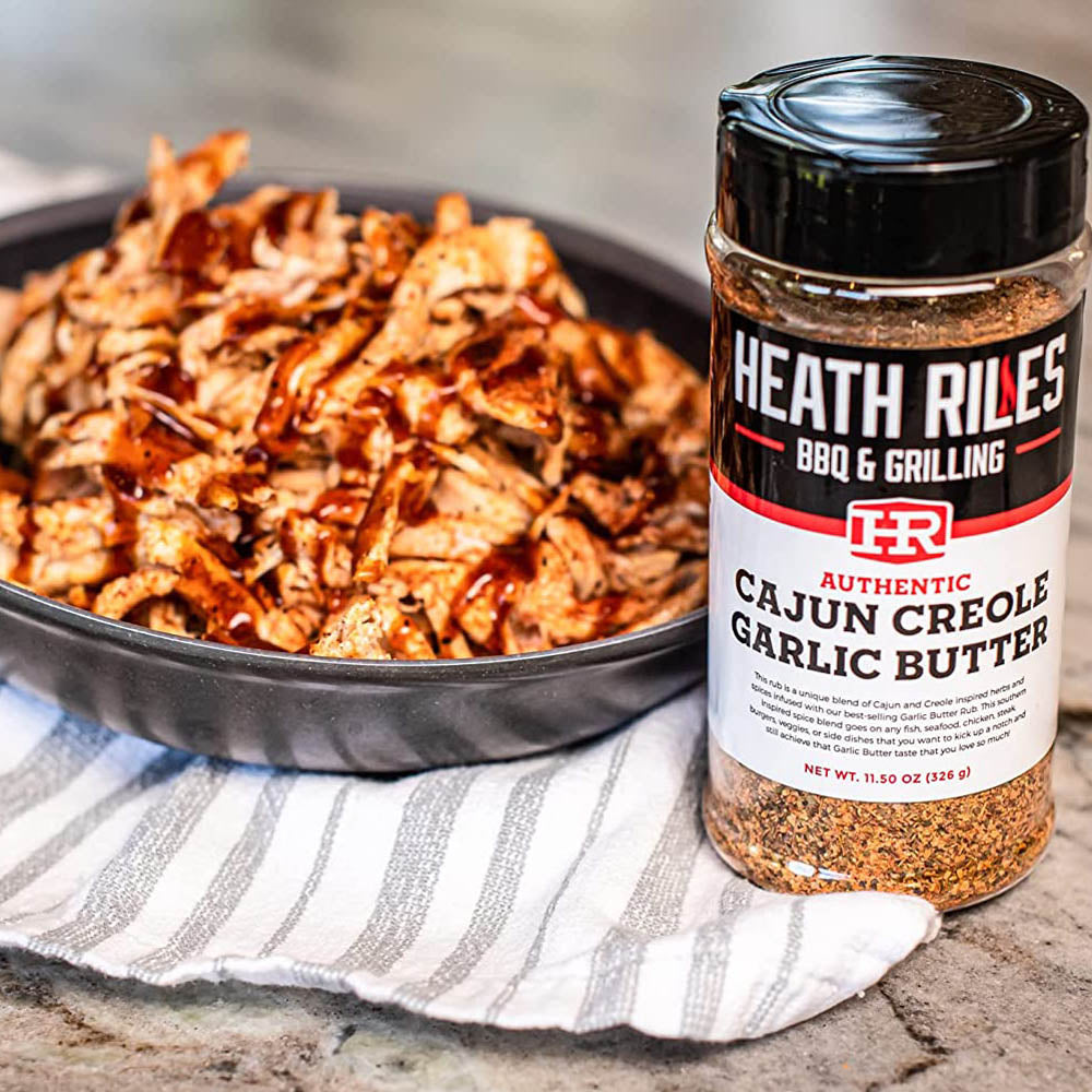 Heath Riles Creole Garlic Butter Rub 11.5 Oz Bottle Gluten and MSG