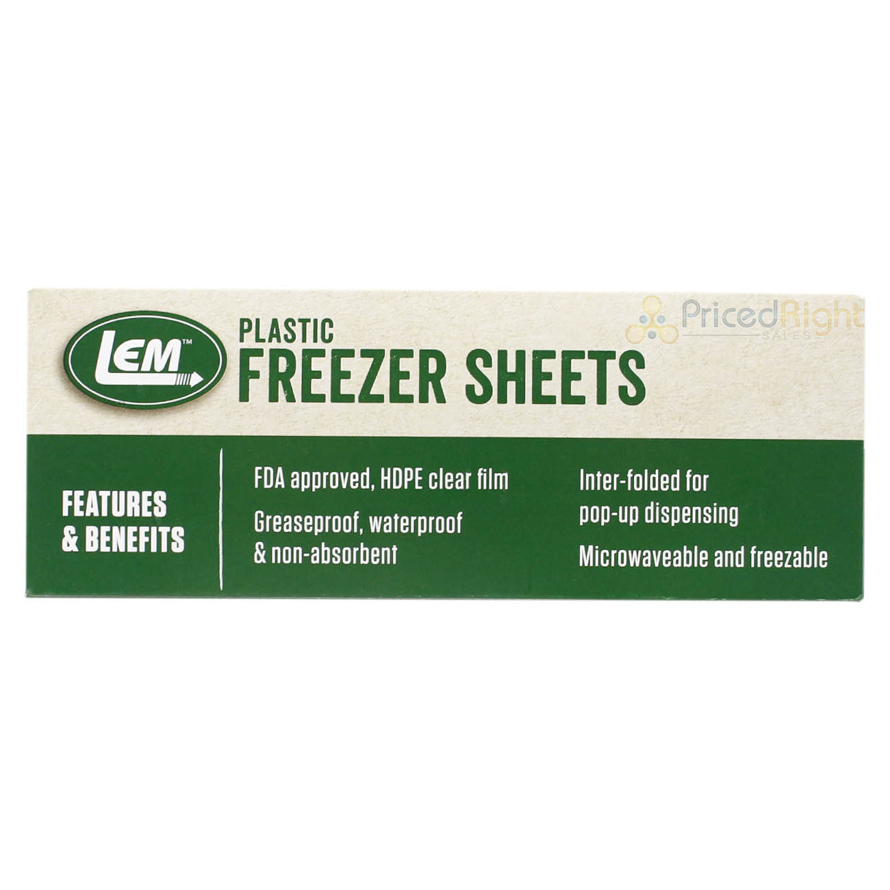 LEM 1000 Count 6"x10.75" Plastic Freezer Sheets FDA Approved Microwave Safe 027A