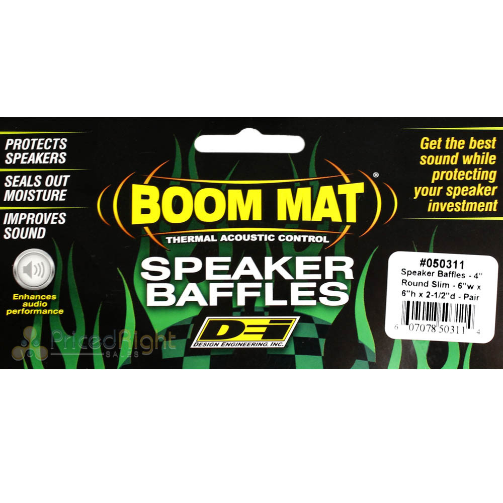 DEI 2 Pack 4" Inch Round Speaker Baffles Slim Design Engineering Boom Mat 050311