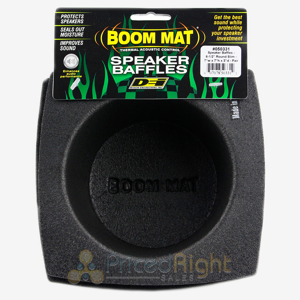 Design Engineering DEI 6.5" Speaker Baffles Round Slim 2 Pack Boom Mat 050331