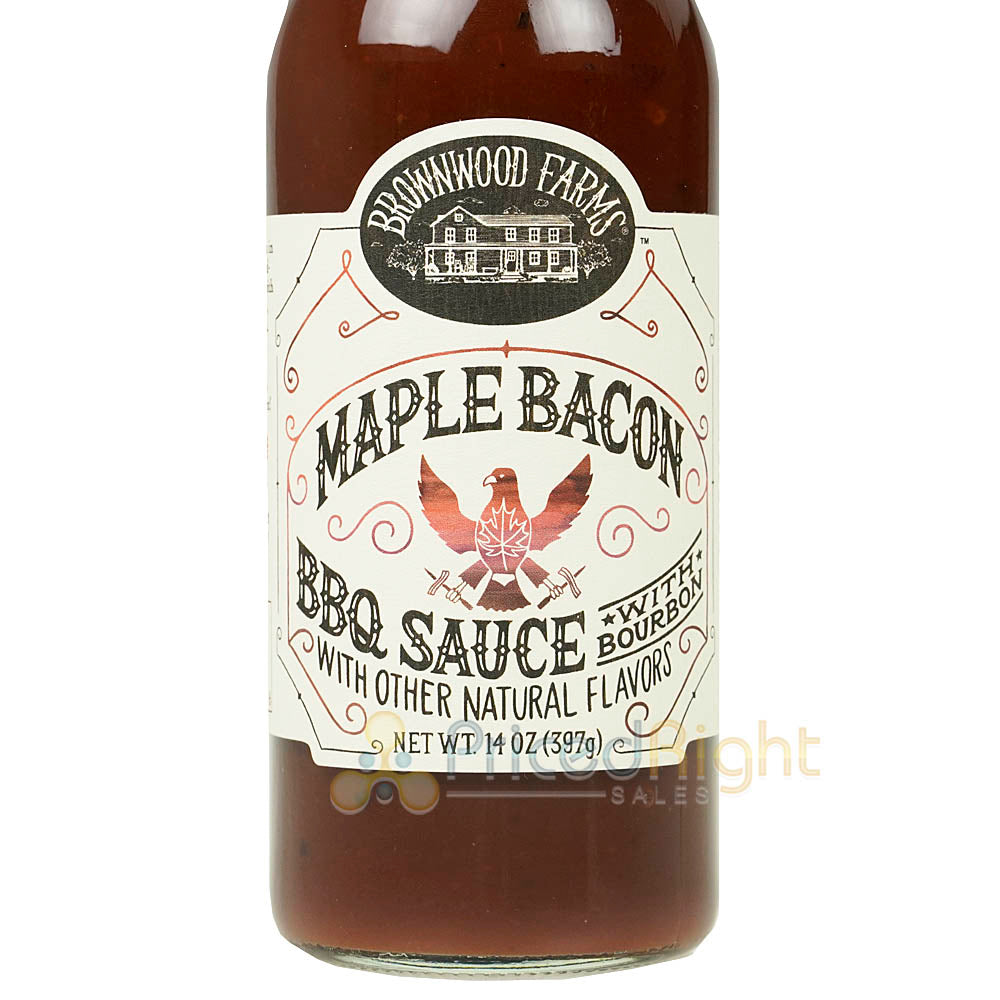 Brownwood Farms Maple Bacon BBQ Sauce with Bourbon and Smokey Applewood 14 oz