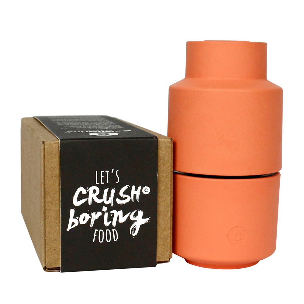 CrushGrind Billund Spice Grinder Patented Ceramic Mechanism Biocomposite Paprika