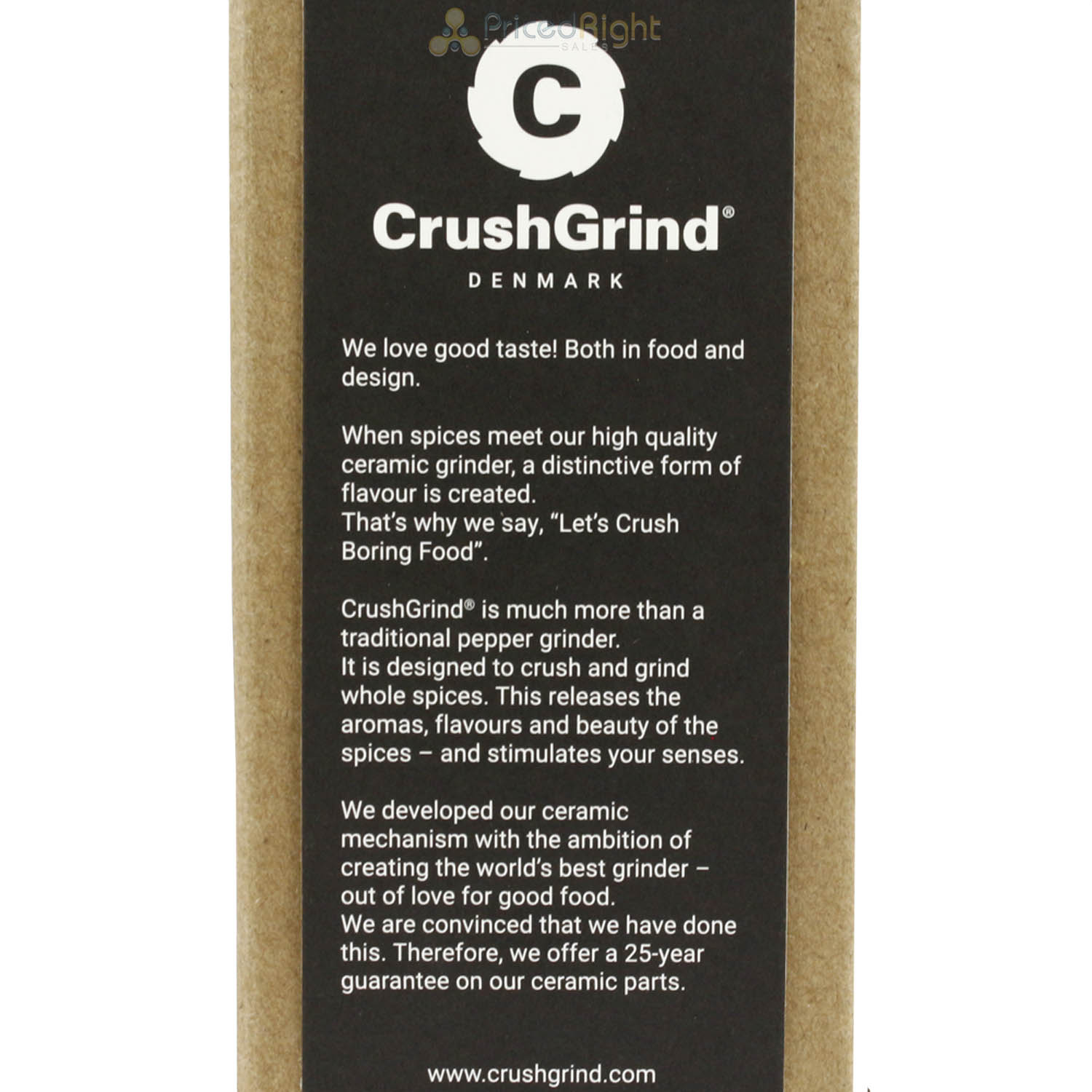 CrushGrind Stockholm Mini Salt and Pepper Mill Ceramic Grinder Oak 4.33 Inch