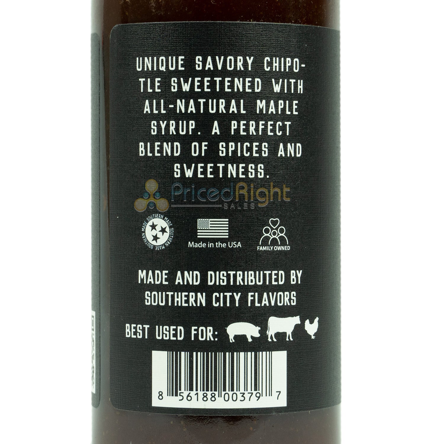 Southern City Flavors Maple Chipotle BBQ Sauce With 100% Pure Maple Syrup 15 oz