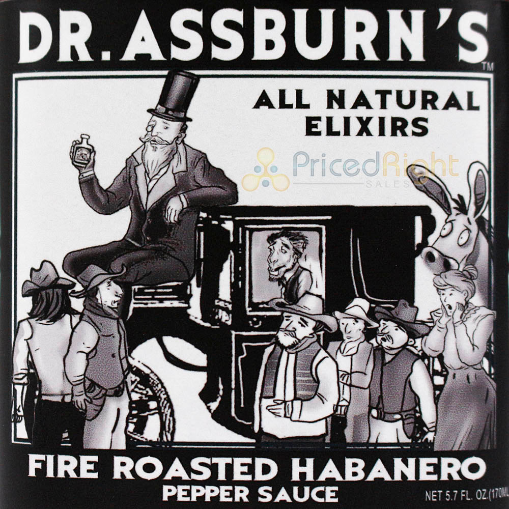 Sauce Crafters Dr. Assburns Fire Roasted Habanero Hot Sauce Smokey 5.7 Oz Bottle