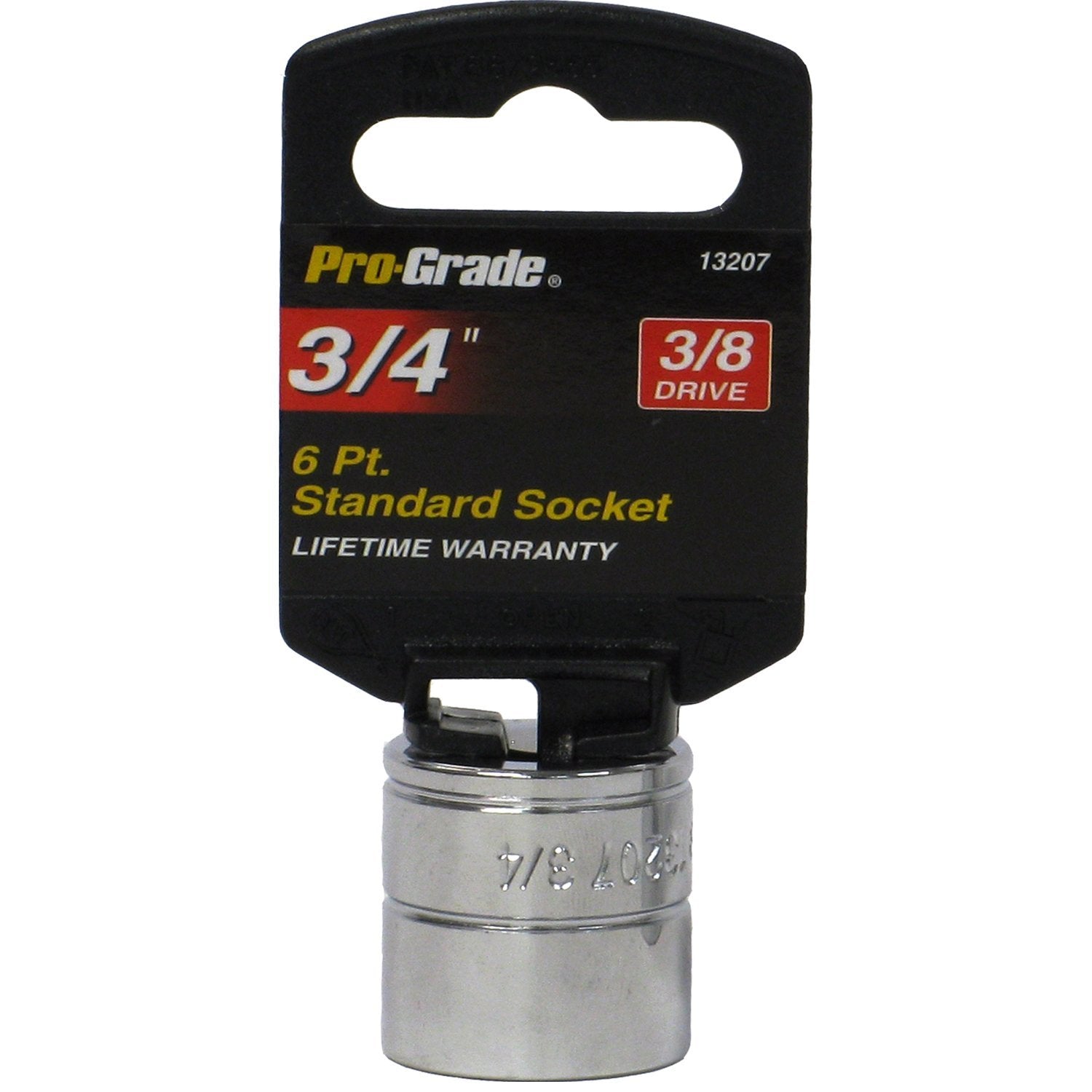 Pro-Grade 3/4" Socket SAE 3/8" Drive 6 Point Chrome Vanadium Steel 13207