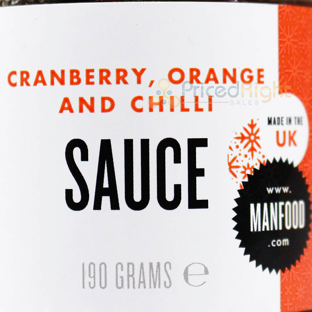 Manfood 6 Oz Chilli Cranberry and Orange Sauce Vegetarian Vegan & Gluten Free