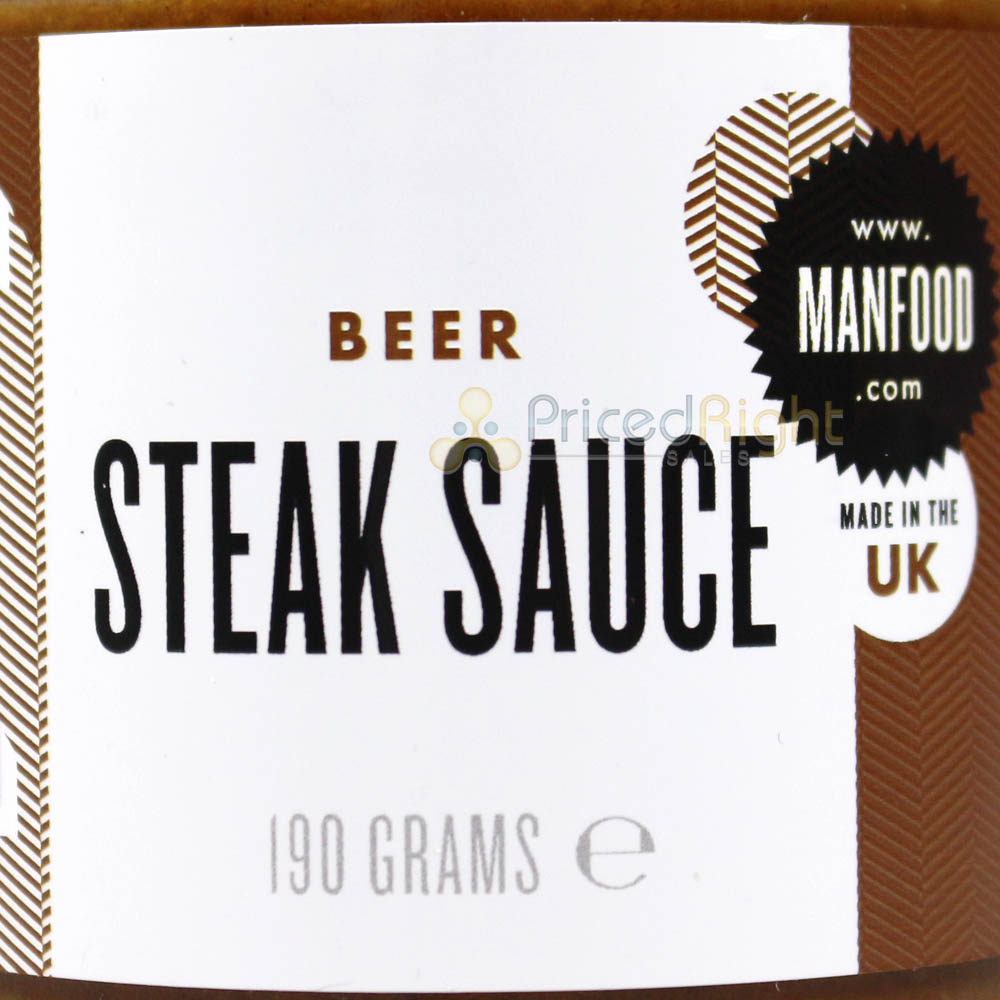 Manfood 6 Oz Jar Beer Steak Sauce or Marinade Rich and Fruity Flavor 150175