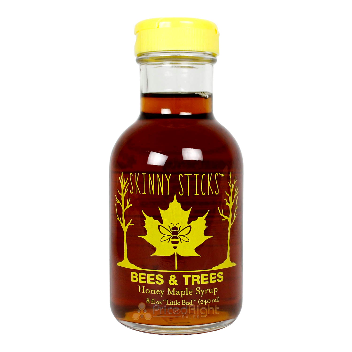 Skinny Sticks Bees & Trees Blended Honey And Maple Syrup 8 Ounce Glass Bottle