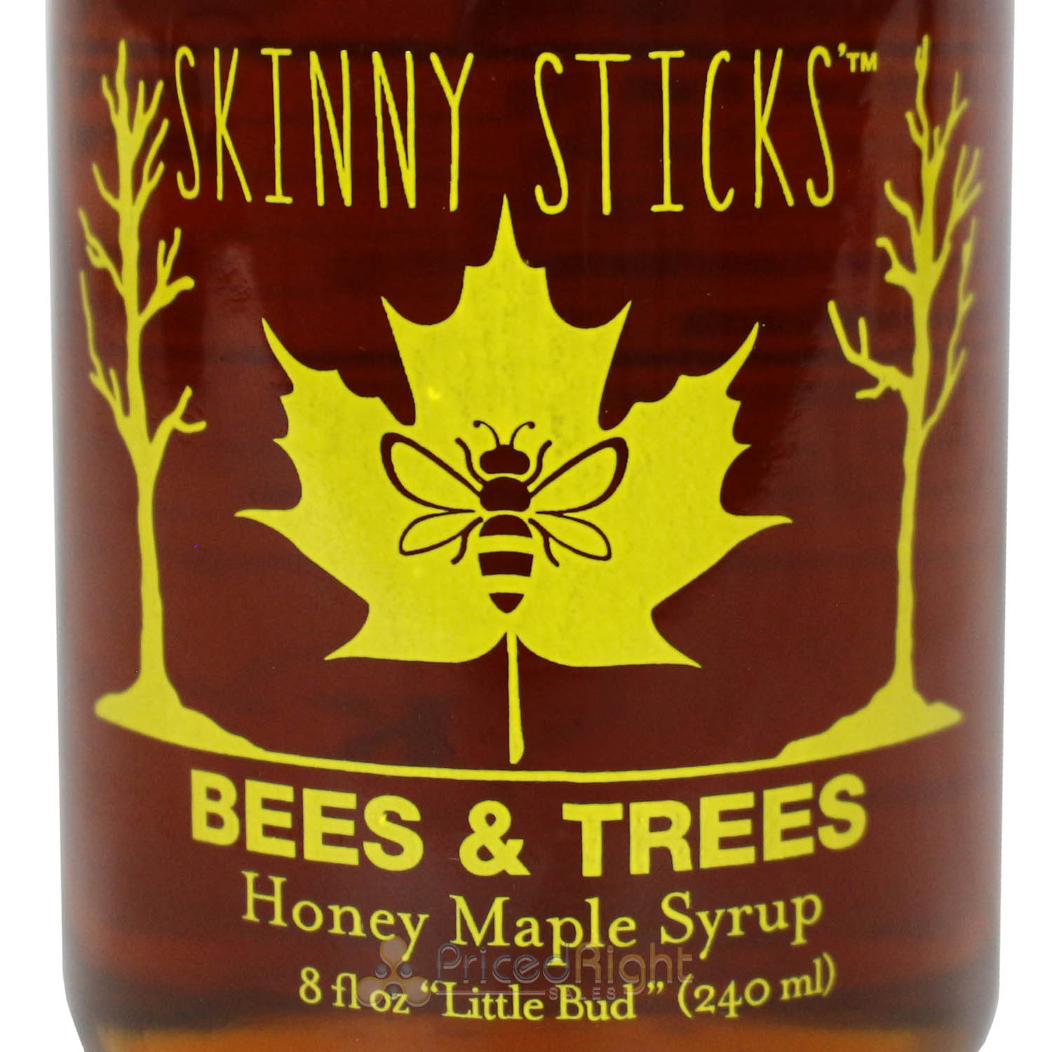 Skinny Sticks Bees & Trees Blended Honey And Maple Syrup 8 Ounce Glass Bottle