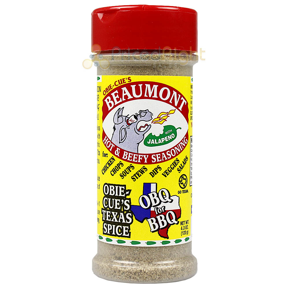 Obie Cue's Beaumont Hot & Beefy Seasoning Meats Soups Stews All Purpose 4.3 Oz