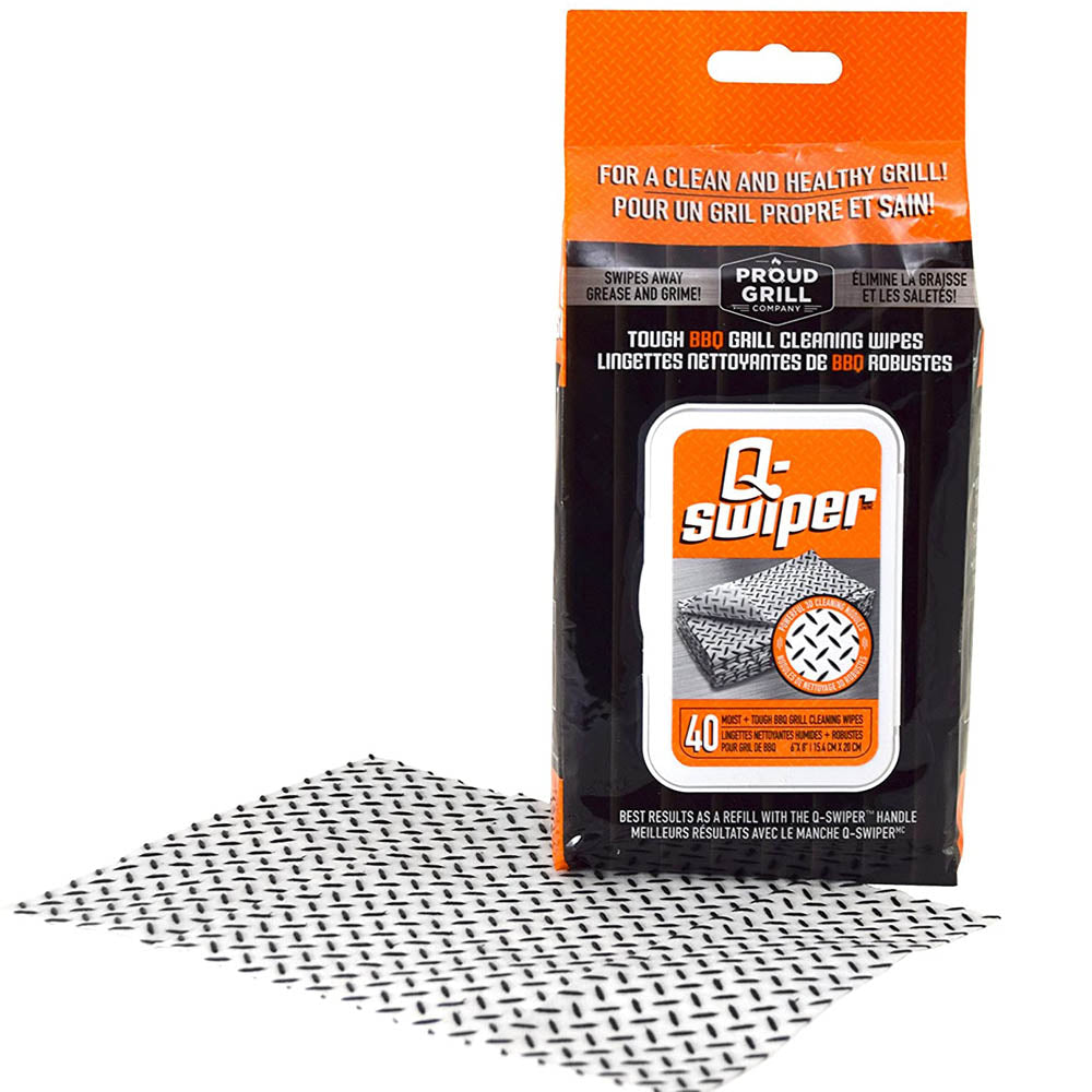 Q-Swiper BBQ Grill Cleaning Wipes 40 Count Pack Easy Grease Cleaning 2400C