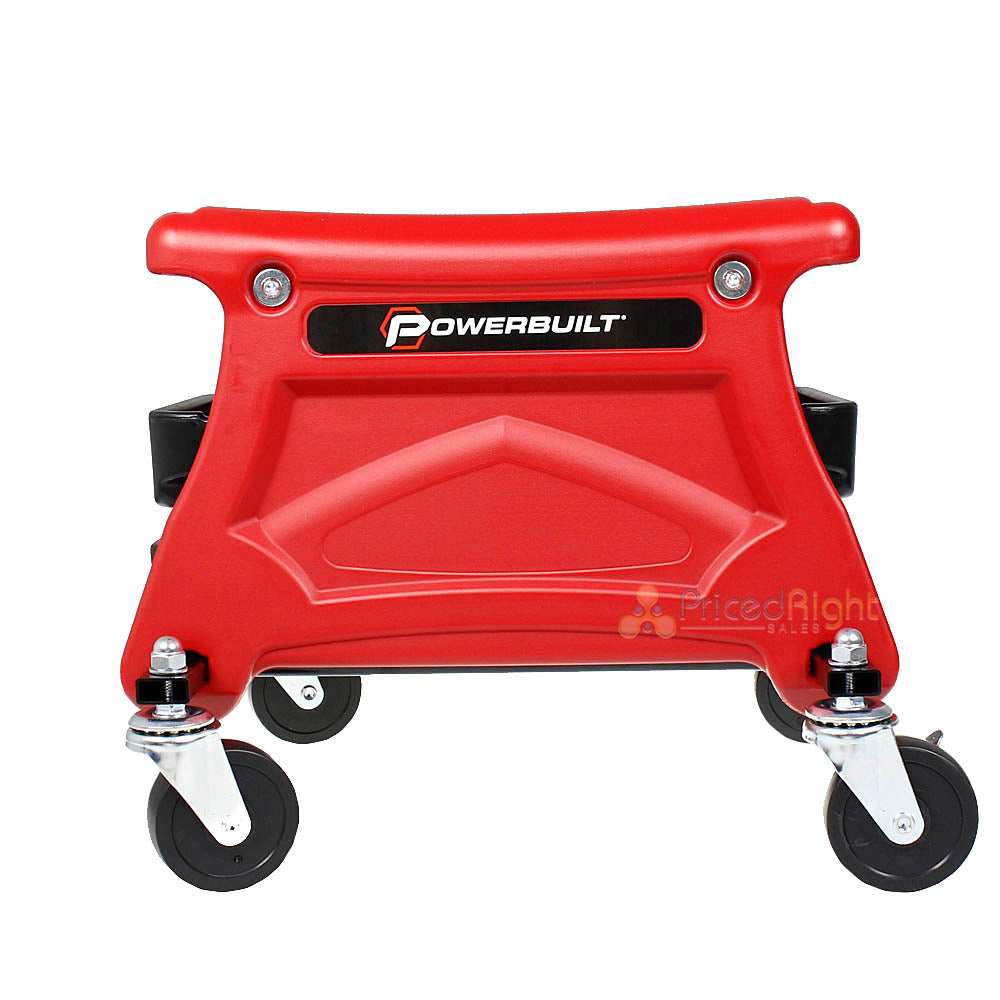 Powerbuilt Heavy Duty Compact Rolling Seat with Storage Trays For Tools 240283