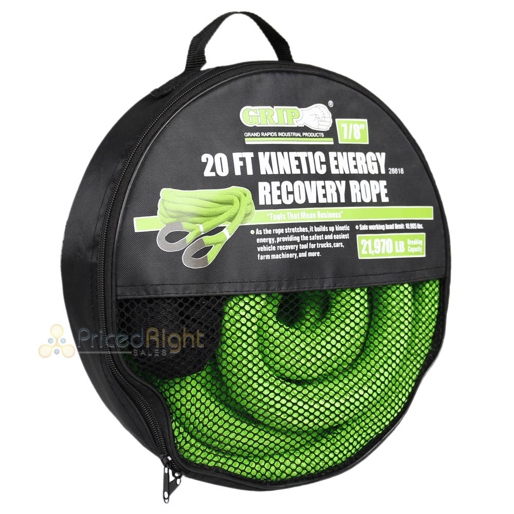 GRIP Tools 20' x 7/8" Kinetic Energy Recovery Tow Rope 28818