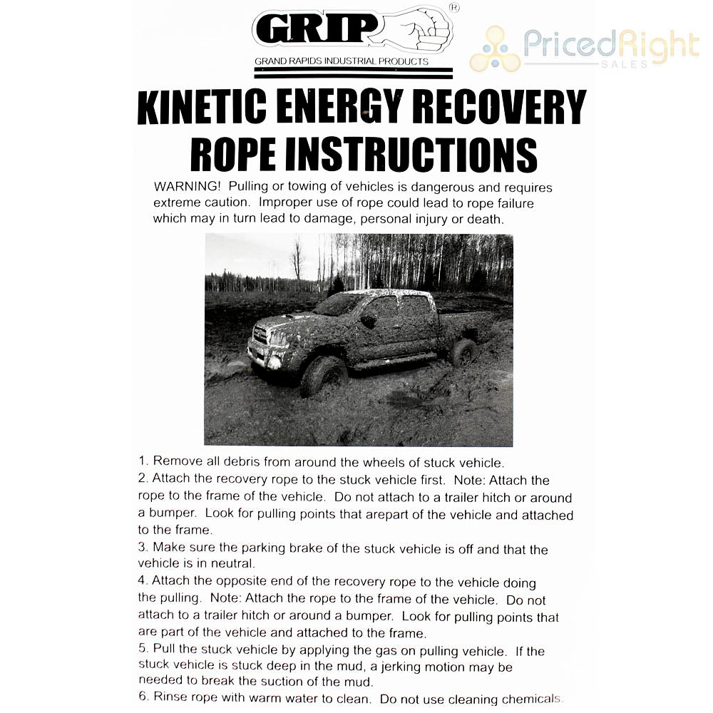 Grip RD28818 Corde de remorquage Kinetic 20' X 7/8'' – MPR Tools & Equipment