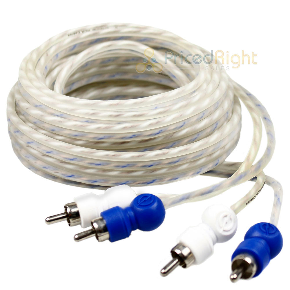 2 Channel RCA Cable 17 Ft Twisted Wire Audio Cables Interconnect Blue White