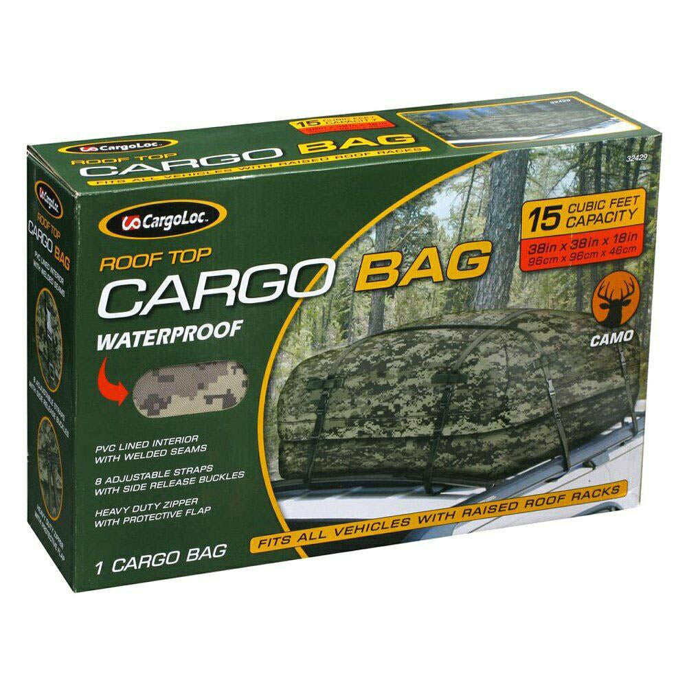 CargoLoc Deluxe Roof Top Cargo Bag In Camo Waterproof  15 Cubic Feet  32429