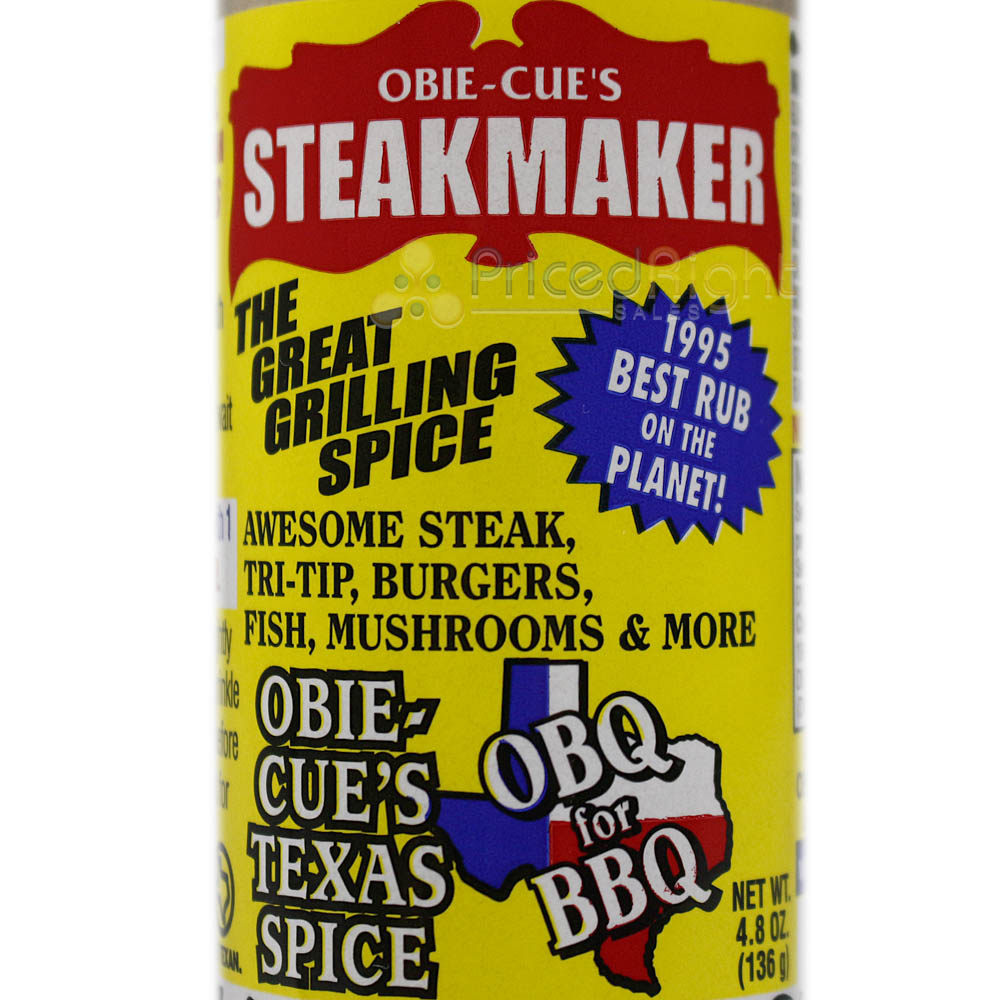 Obie Cue's Steakmaker Grilling Spice Steak Tri-Tip Burgers BBQ Seasoning 4.8 Oz