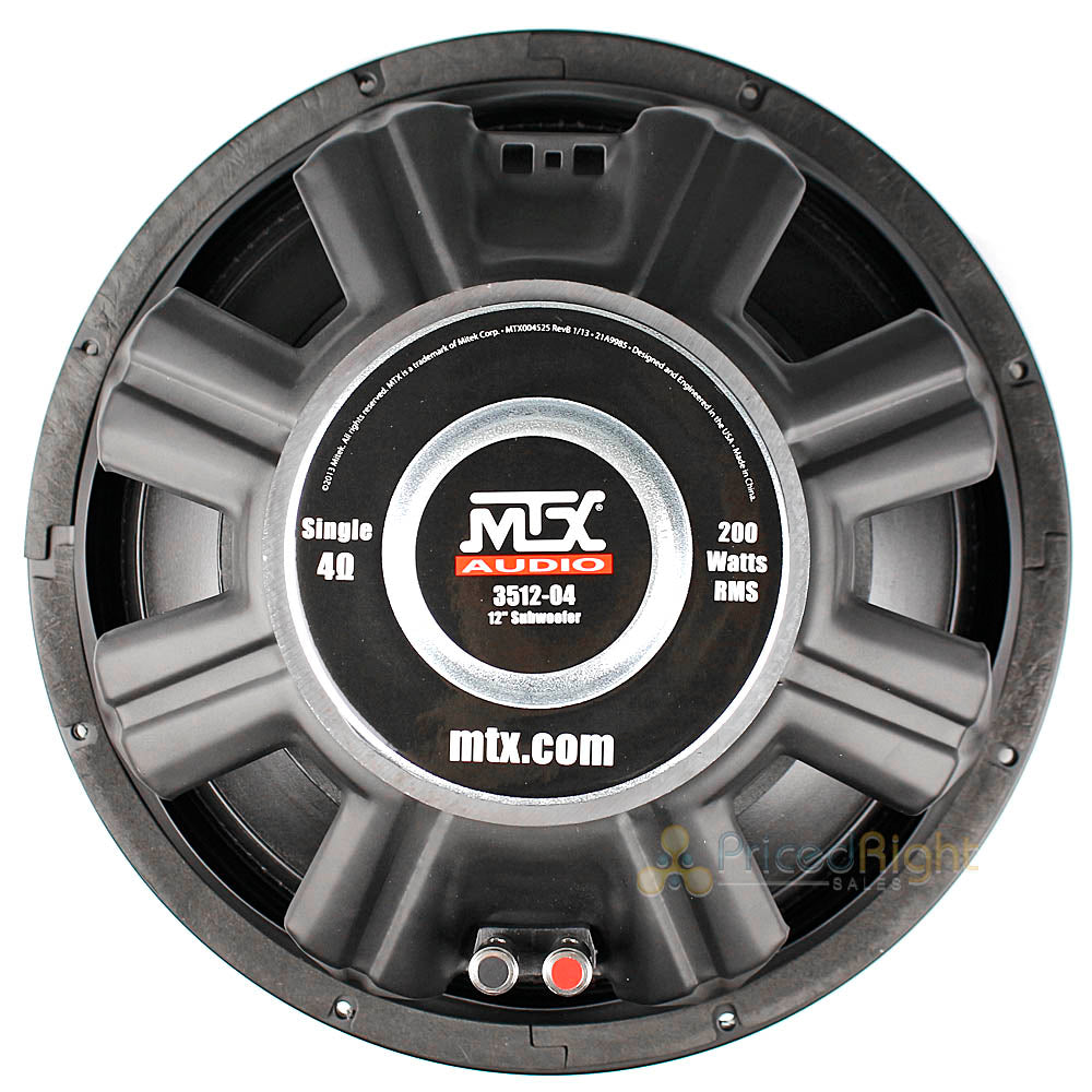 MTX Audio 12" Subwoofer 500 Watts Max 4 Ohm Thunder 35 Series 3512-04 Single