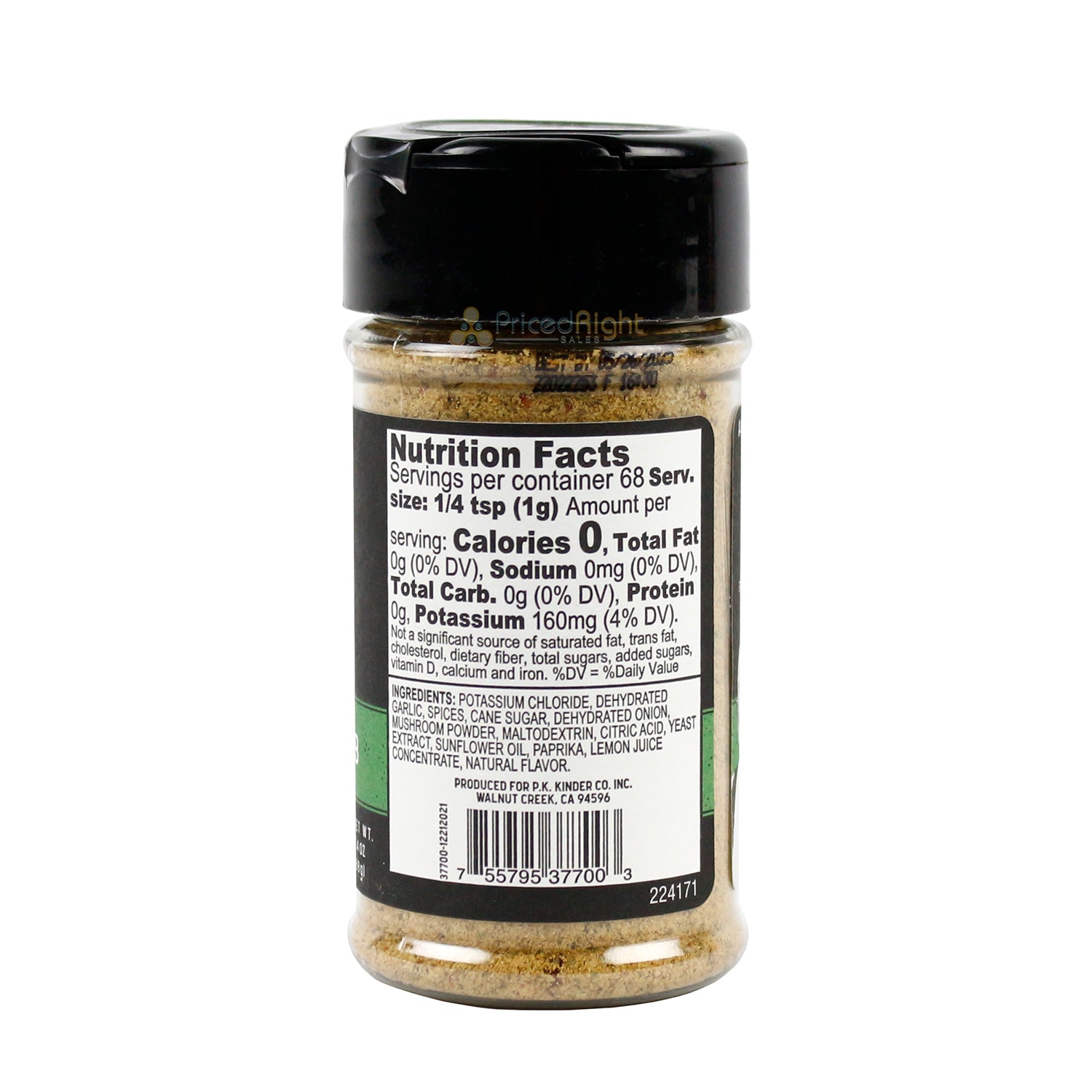 Kinder's No Salt Garlic & Herb Handcrafted Seasoning Dry Rub No MSG 2.4 oz